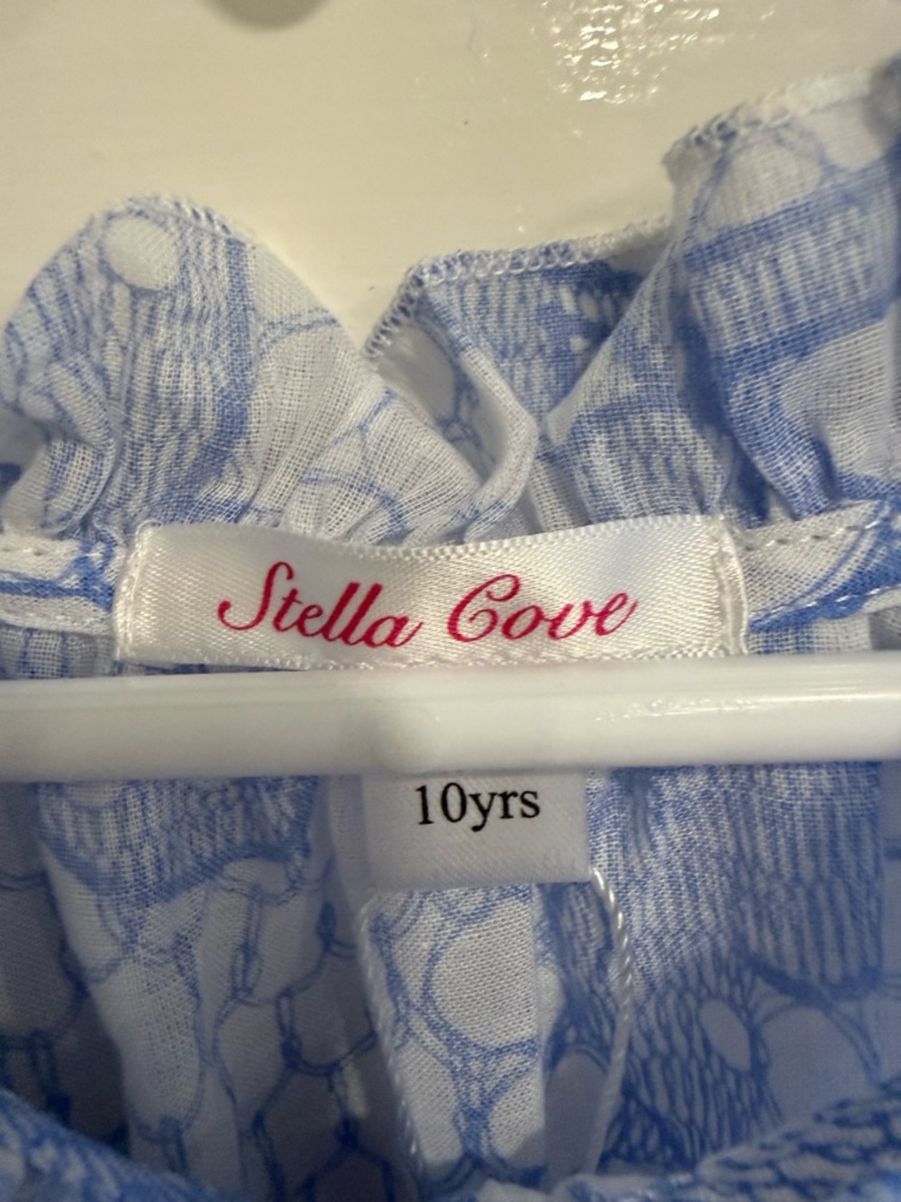 Stella Cove Girls Dress 10Y Blue White Ruffle Beach Resort NWT Swimsuit Cover - Picture 3 of 5